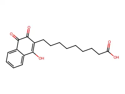 Q199 2-(8-Carboxyoctyl)-3-hydroxy-1,4-naphthoquinone structure