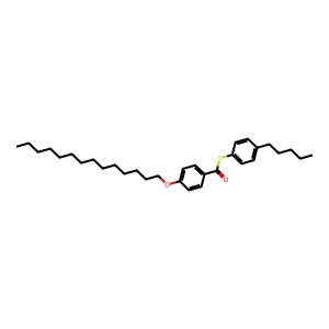 Benzenecarbothioic acid, 4-(tetradecyloxy)-, S-(4-pentylphenyl) ester structure