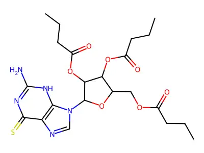 9H-Purine-6(1H)-thione, 2',3',5'-tributyrate structure