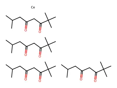Cerium;tetrakis(2,2,7-trimethyloctane-3,5-dione) structure