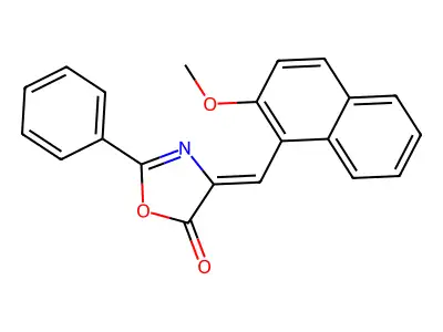5(4H)-Oxazolone, 4-[(2-methoxy-1-naphthalenyl)methylene]-2-phenyl- structure