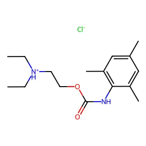 Carbanilic acid, 2,4,6-trimethyl-, 2-(diethylamino)ethyl ester, hydrochloride structure