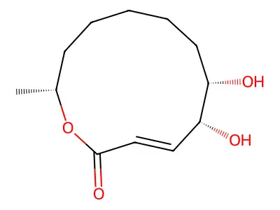 Oxacyclododec-3-en-2-one,5,6-dihydroxy-12-methyl-,(3E,5R,6S,12R)- structure