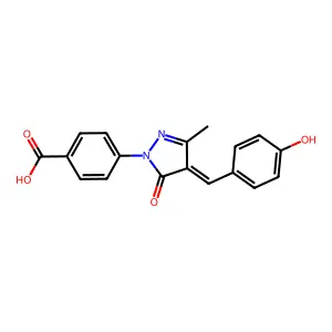 1-(p-Carboxyphenyl)-3-methyl-4-(p-hydroxybenzylidene)-2-pyrazolin-5-one structure