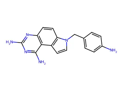 7H-Pyrrolo(3,2-f)quinazoline-1,3-diamine, 7-((4-aminophenyl)methyl)- structure