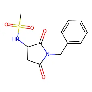 (+-)-N-(2,5-Dioxo-1-(phenylmethyl)-3-pyrrolidinyl)methanesulfonamide structure