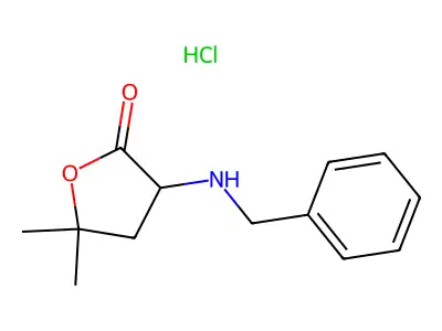 3-(Benzylamino)-5,5-dimethyloxolan-2-one--hydrogen chloride (1/1) structure