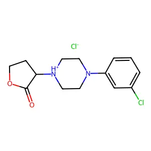 2(3H)-Furanone, dihydro-3-(4-(m-chlorophenyl)-1-piperazinyl)-, hydrochloride structure