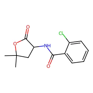 2-Chloro-N-(5,5-dimethyl-2-oxooxolan-3-yl)benzene-1-carboximidic acid structure