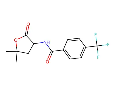 Benzamide, N-(tetrahydro-5,5-dimethyl-2-oxo-3-furanyl)-4-(trifluoromethyl)- structure