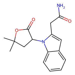 Indole-2-acetamide, N-(5,5-dimethyl-2-oxotetrahydro-3-furyl)- structure