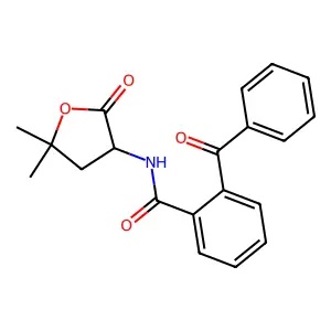 2-Benzoyl-N-(5,5-dimethyl-2-oxooxolan-3-yl)benzene-1-carboximidic acid structure