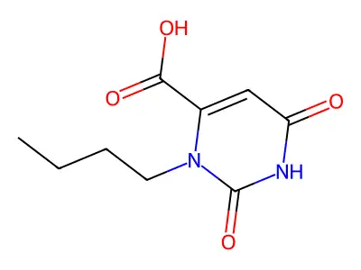 3-Butyl-2,6-dioxo-1,2,3,6-tetrahydropyrimidine-4-carboxylic acid structure