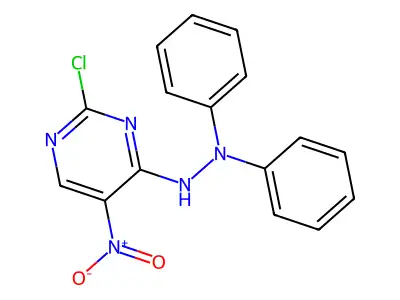 2-Chloro-4-(2,2-diphenylhydrazino)-5-nitropyrimidine structure