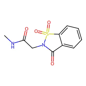 2-(1,1-dioxido-3-oxo-1,2-benzothiazol-2(3H)-yl)-N-methylacetamide structure