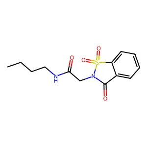 N-butyl-2-(1,1-dioxido-3-oxo-1,2-benzisothiazol-2(3H)-yl)acetamide structure