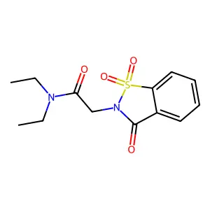 N,N-diethyl-2-(1,1,3-trioxo-1,2-benzothiazol-2-yl)acetamide structure