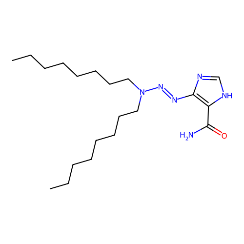 4-[(dioctylamino)diazenyl]-1H-imidazole-5-carboxamide structure