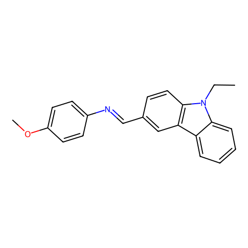N-[(E)-(9-ethyl-9H-carbazol-3-yl)methylidene]-4-methoxyaniline structure