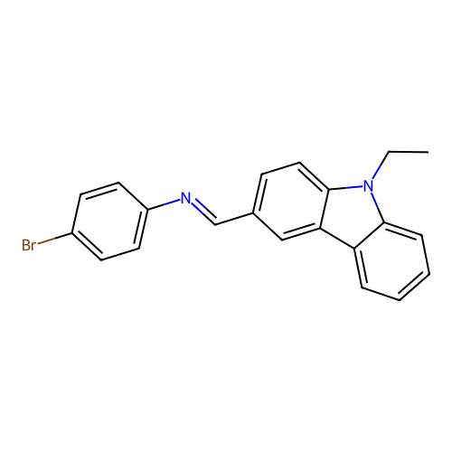 4-bromo-N-[(E)-(9-ethyl-9H-carbazol-3-yl)methylidene]aniline structure