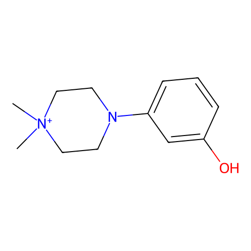 4-(3-Hydroxyphenyl)-1,1-dimethylpiperazinium structure