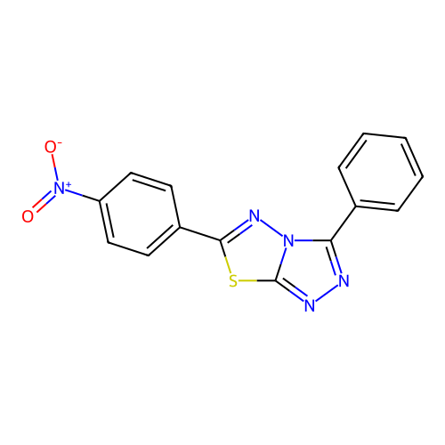 6-(4-Nitrophenyl)-3-phenyl-[1,2,4]triazolo[3,4-b][1,3,4]thiadiazole structure