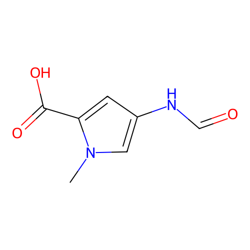 1-Methyl-4-formylamino-2-pyrrolecarboxylic acid structure