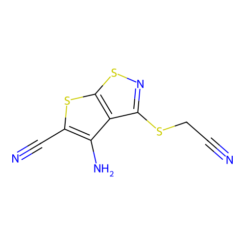 4-Amino-3-[(cyanomethyl)sulfanyl]thieno[3,2-d][1,2]thiazole-5-carbonitrile structure