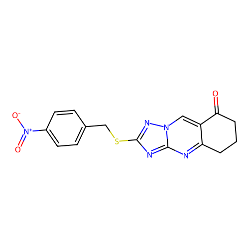 2-[(4-nitrobenzyl)sulfanyl]-6,7-dihydro[1,2,4]triazolo[5,1-b]quinazolin-8(5H)-one structure