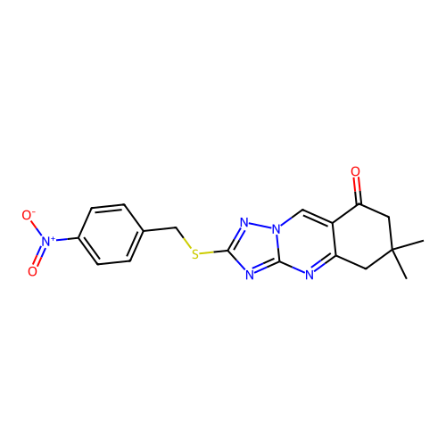 6,6-dimethyl-2-[(4-nitrobenzyl)sulfanyl]-6,7-dihydro[1,2,4]triazolo[5,1-b]quinazolin-8(5H)-one structure