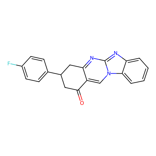 3-(4-fluorophenyl)-3,4-dihydrobenzimidazo[2,1-b]quinazolin-1(2H)-one structure