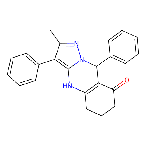 2-Methyl-3,9-diphenyl-5,6,7,9-tetrahydropyrazolo[5,1-b]quinazolin-8-ol structure