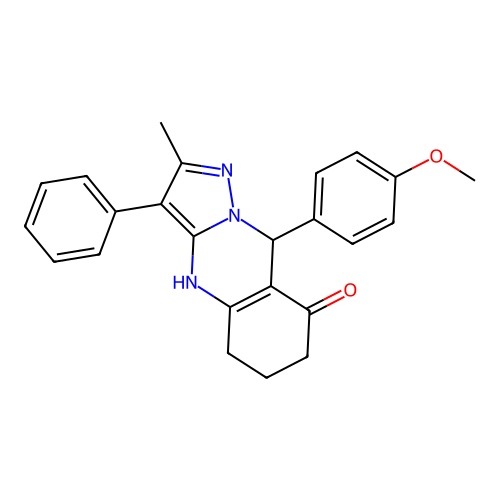 9-(4-methoxyphenyl)-2-methyl-3-phenyl-5,6,7,9-tetrahydropyrazolo[5,1-b]quinazolin-8-ol structure