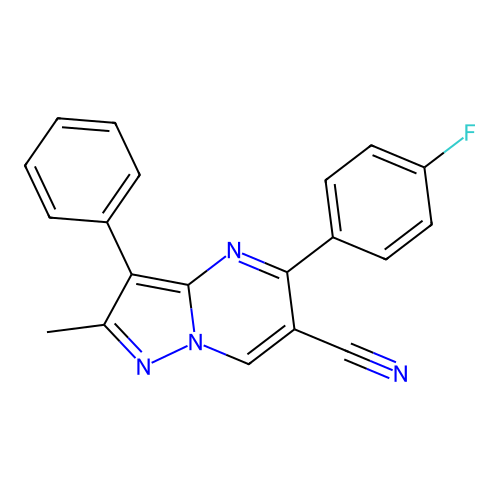 5-(4-Fluorophenyl)-2-methyl-3-phenylpyrazolo[1,5-a]pyrimidine-6-carbonitrile structure