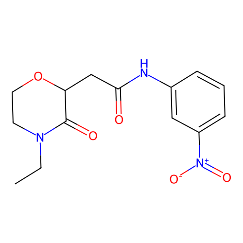 2-(4-ethyl-3-oxomorpholin-2-yl)-N-(3-nitrophenyl)acetamide structure