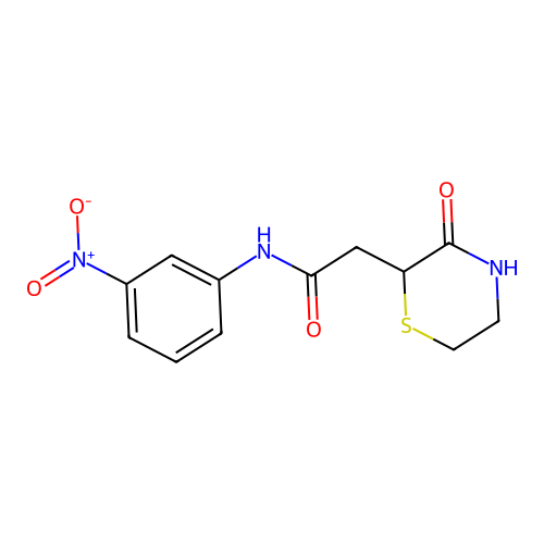 N-(3-nitrophenyl)-2-(3-oxothiomorpholin-2-yl)acetamide structure