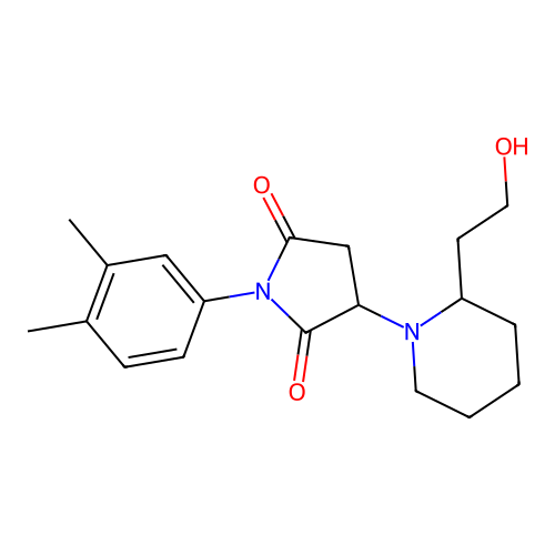 1-(3,4-Dimethylphenyl)-3-[2-(2-hydroxyethyl)piperidin-1-yl]pyrrolidine-2,5-dione structure