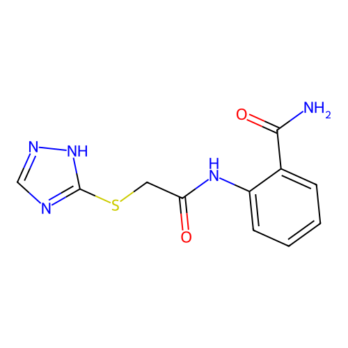 2-{[(1H-1,2,4-triazol-5-ylsulfanyl)acetyl]amino}benzamide structure