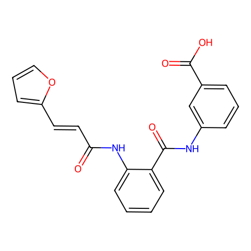 3-[2-((E)-3-Furan-2-yl-acryloylamino)-benzoylamino]-benzoic acid structure