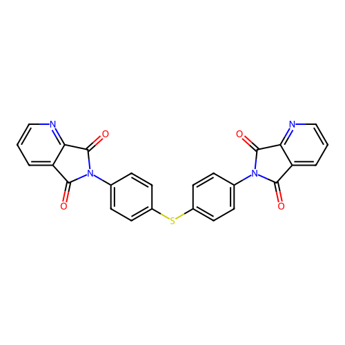 6,6'-(sulfanediyldibenzene-4,1-diyl)bis(5H-pyrrolo[3,4-b]pyridine-5,7(6H)-dione) structure