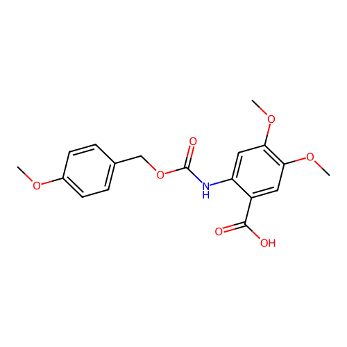 4,5-Dimethoxy-2-((((4-methoxybenzyl)oxy)carbonyl)amino)benzoic acid structure