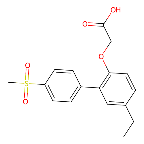 2-(5-Ethyl-4''-(methylsulfonyl)biphenyl-2-yloxy)acetic acid structure