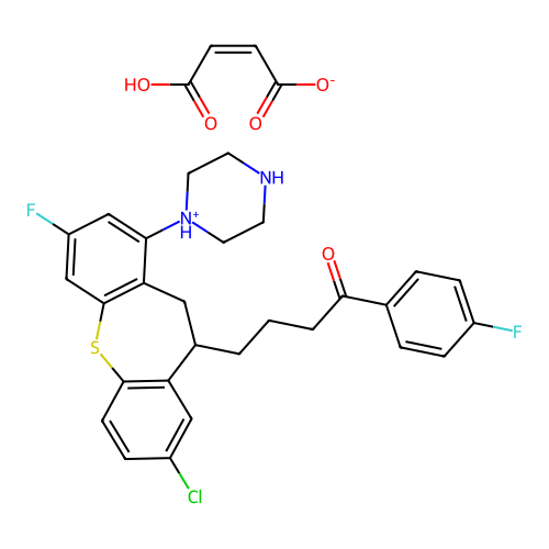1-Butanone, 4-(4-(8-chloro-10,11-dihydro-3-fluorodibenzo(b,f)thiepin-10-yl)-1-piperazinyl)-1-(4-fluorophenyl)-, (Z)-2-butenedioate (1:1) structure