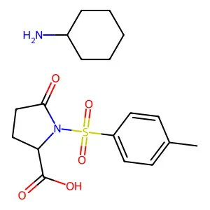 Cyclohexanamine;1-(4-methylphenyl)sulfonyl-5-oxopyrrolidine-2-carboxylic acid structure