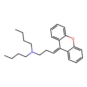 N-butyl-N-(3-xanthen-9-ylidenepropyl)butan-1-amine structure