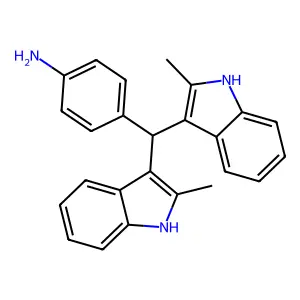 4-[bis(2-methyl-1H-indol-3-yl)methyl]aniline structure