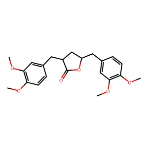 3,5-Bis[(3,4-dimethoxyphenyl)methyl]oxolan-2-one structure