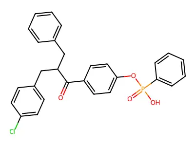 4-(2-Benzyl-3-(4-chlorophenyl)propanoyl)phenyl hydrogen phenylphosphonate structure