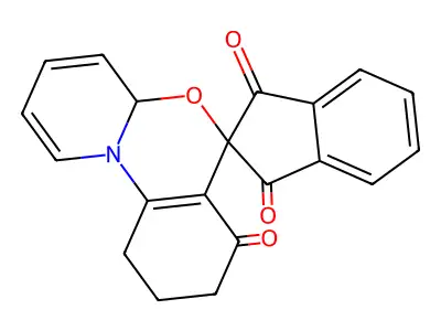 spiro[4a,8,9,10-tetrahydropyrido[1,2-a][3,1]benzoxazine-6,2'-indene]-1',3',7-trione structure