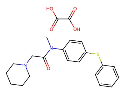 1-Piperidineacetamide, N-methyl-N-(p-(phenylthio)phenyl)-, oxalate structure